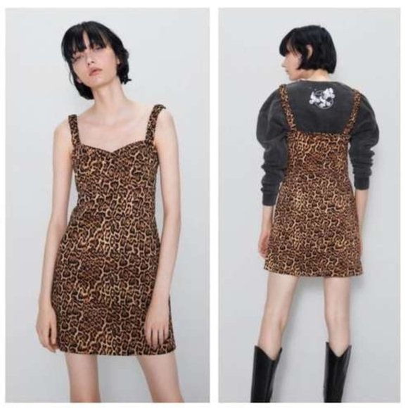 Zara Women's Animal Print Bustier Mini Dress- Size L - Picture 12 of 12
